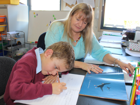 Christine Stafford with Year 2 student Aaron during an L2 session